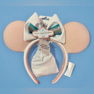 Run Disney Princess Half Marathon Ears with Removable Bow & Set of 4 Patches